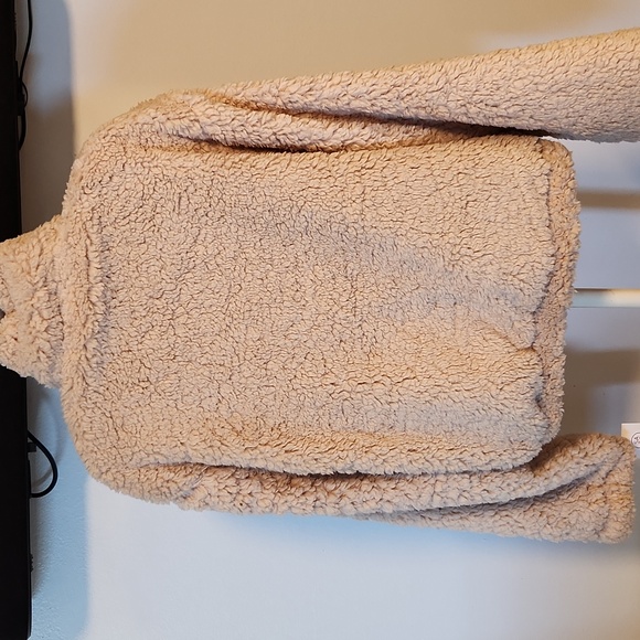 NWT Half Zip Cropped Sherling Jacket Medium - Picture 5 of 6